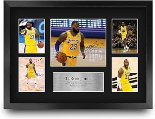 HWC Trading LeBron James 16 x 12 inch (A3) Printed Gifts Signed Autograph Presentation Display for Basketball Memorabilia Fans - 16" x 12" Framed
