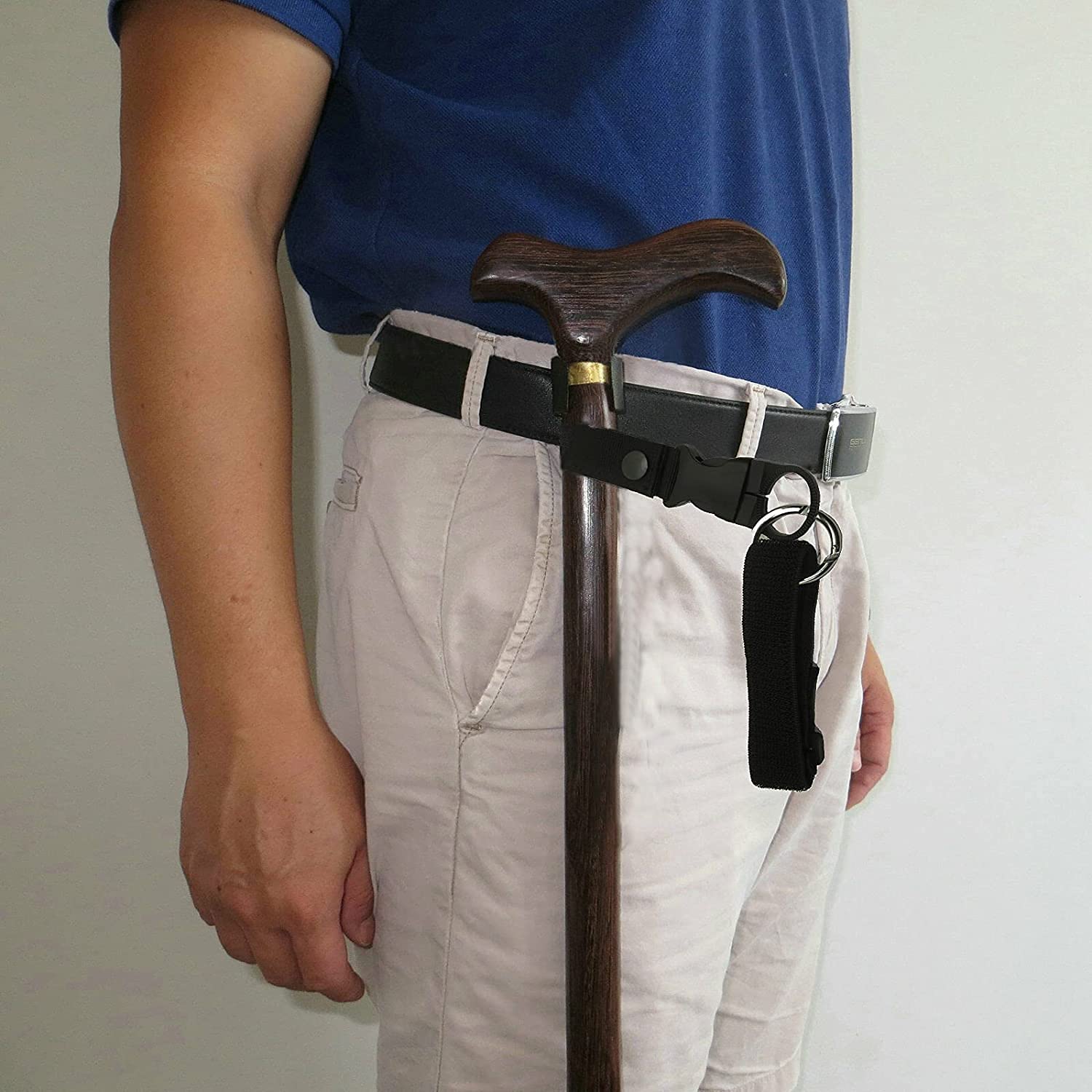Correa de muñeca elástica segura para caña de caminar y pantalones de andador - Soporte de cinturón para artritis, ancianos, camping y senderismo