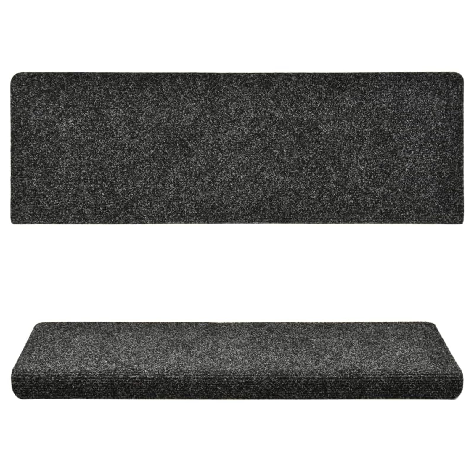LAPOOH Treppenmatten 15 STK Stufenmatten, Treppenteppich, Treppenstufen Matten, Treppenschutz, Stufenteppich, Treppenstufenmatten, Nadelvlies 65x25 cm Grau