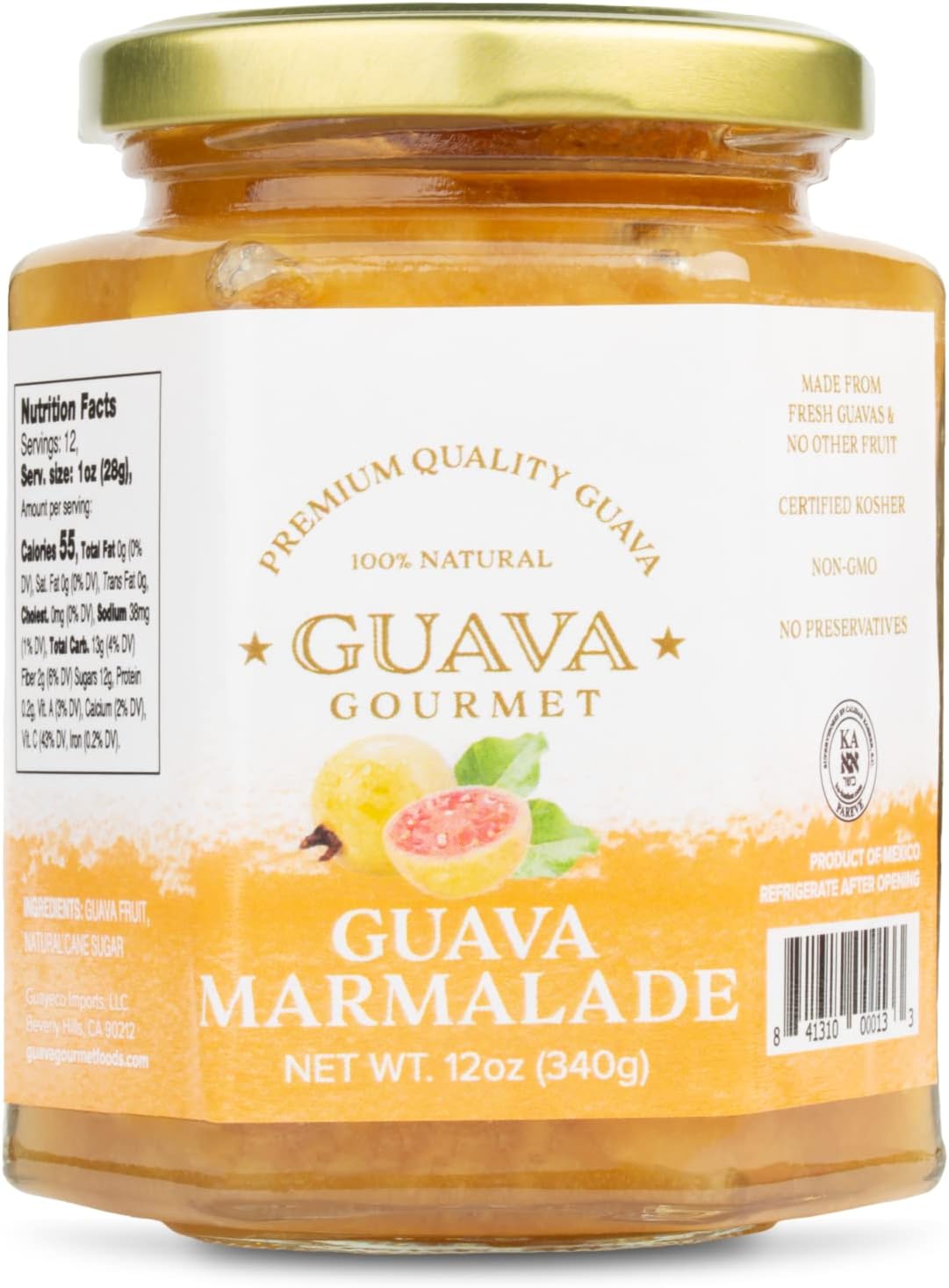 Marmalade (12oz, Jar) with Tropical Fruit Chunks; All-Natural, Non-GMO, Vegan, Gluten and Cholesterol-Free, Artisan Crafted, No Fillers or Preservatives