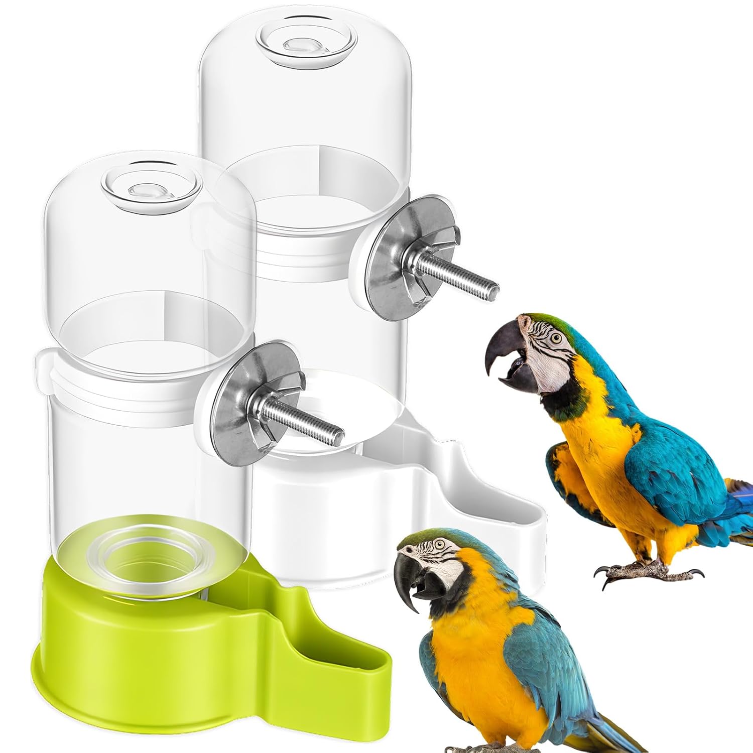 Bird Water Dispenser for Cage Automatic Bird Cage Water Dispenser 2pcs 4.73 Fl Oz Birds Water Feeder for Cages Plastic No Mess Suspended Birds Bottle No Drip for Budgie Conure...