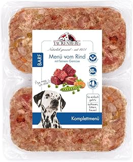 TACKENBERG Barf Menu with Beef and Fine Vegetables for Dogs - 14 x 500 g - Delicious Frosted Meat as Dog Food in Premium Quality - Natural Grain-Free - Freezer Food product image