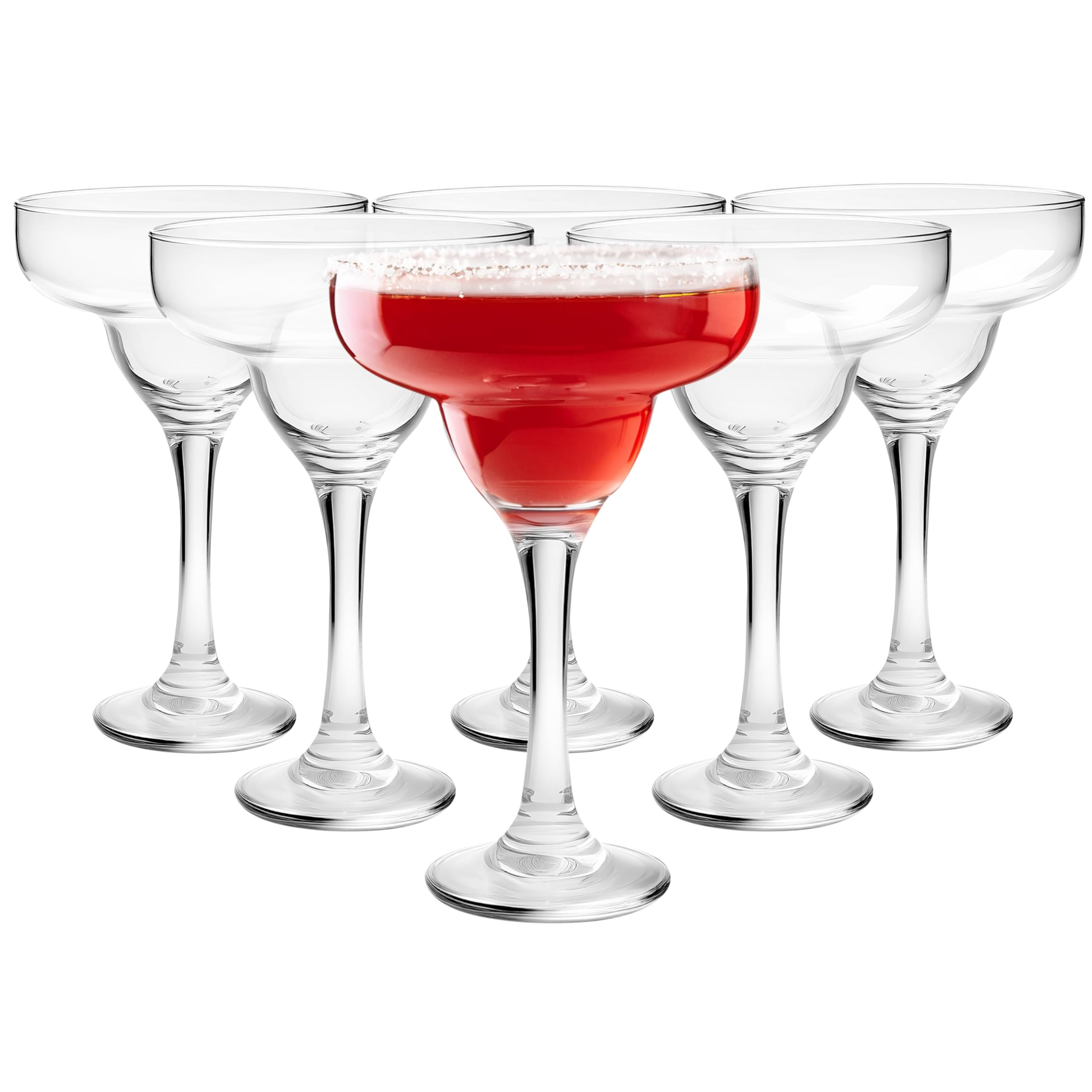 Glasmark Krosno 1992 Cocktail Glasses Cocktail Bowls Set of 6 Margarita Glasses 6 x 220 ml Red