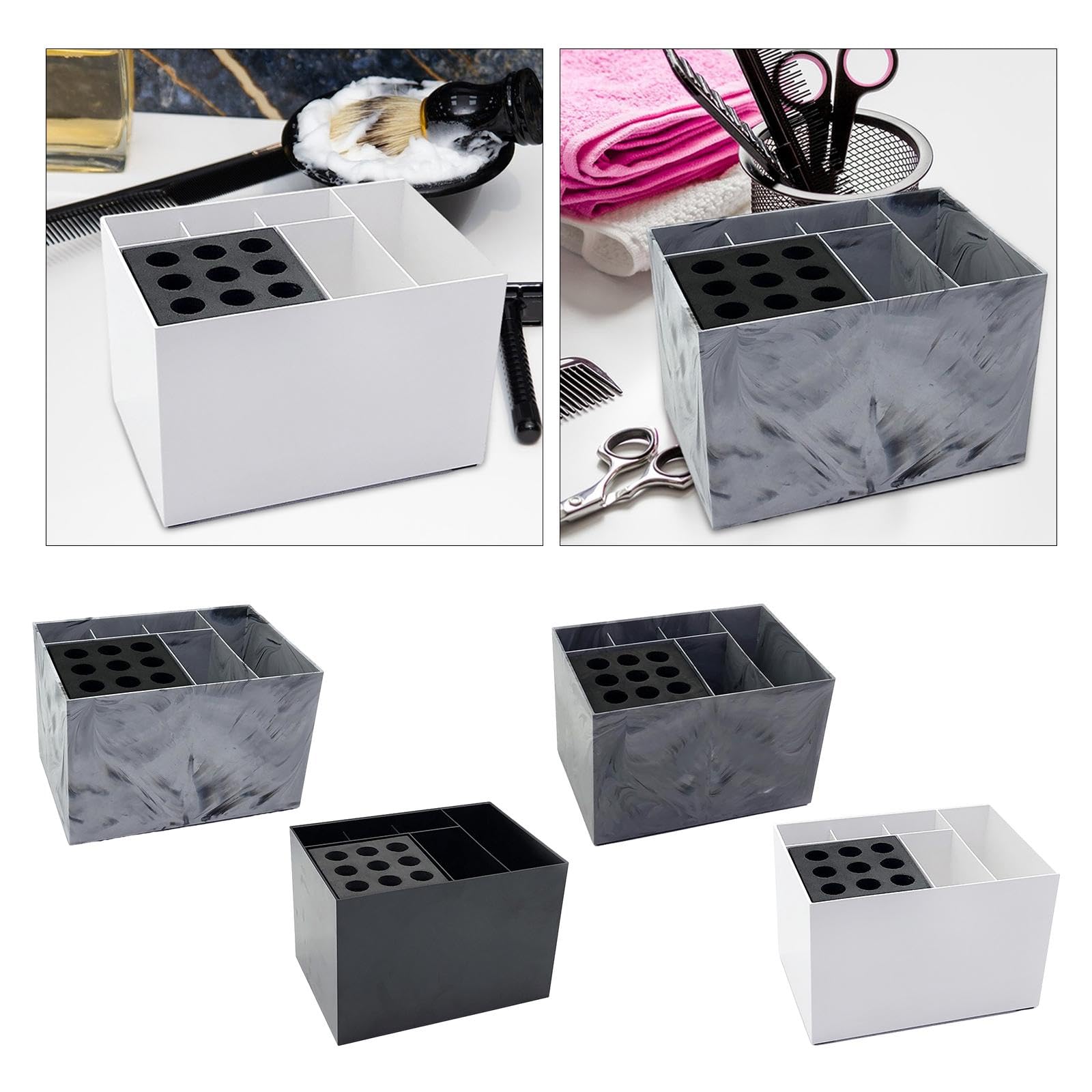 MERISHOPP Salon Organizer Clips Brush Hair Cutting Tool Case for Bathroom Hotel Office light marble pattern |Health & Beauty | Salon & Spa Equipment | Salon & Spa Supplies-image-25