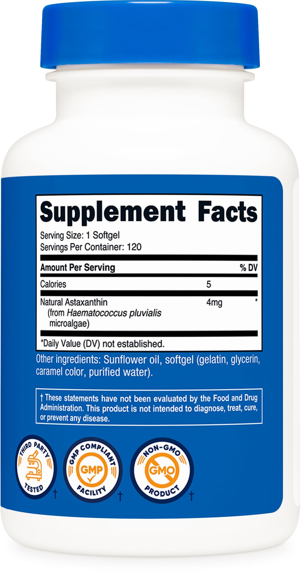 Nutricost Astaxanthin (4mg) 120 Softgels (4 Month Supply) Gluten-Free — Amazon image 5