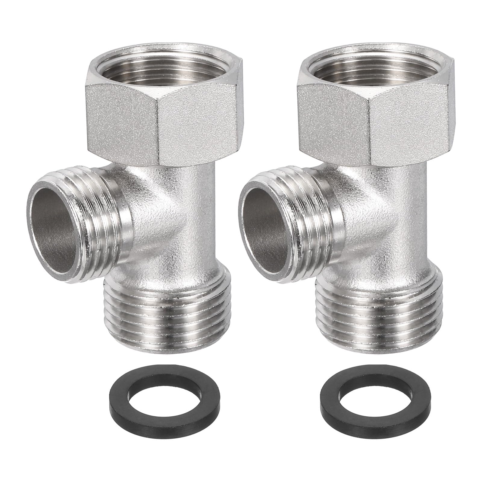 PATIKIL 7/8" and G 1/2 Polished Bidet T Valve Adapter