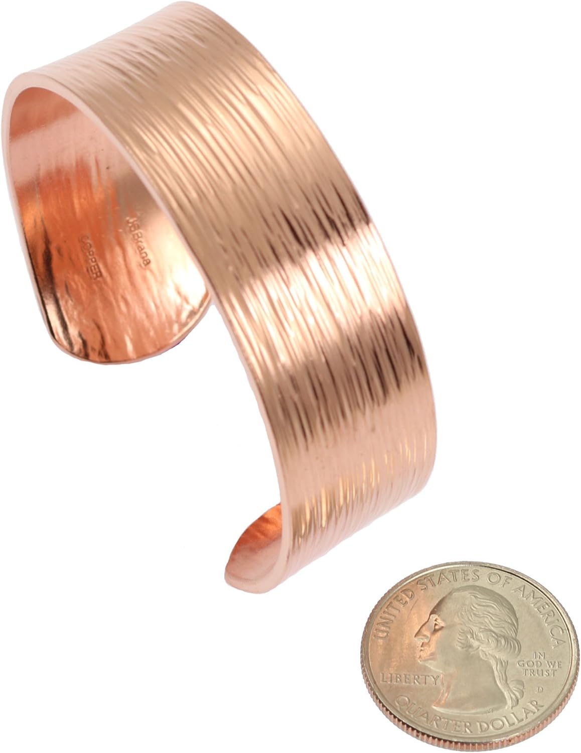 John S. Brana Chased Copper Cuff Bracelet - 100% Solid Copper Cuff Handmade Jewelry - Image 4