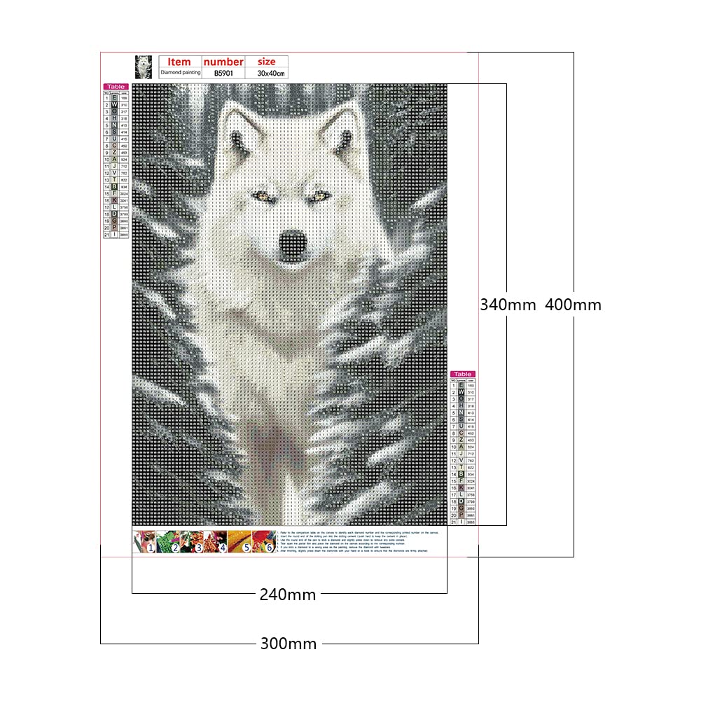 Generisch 5D Weißer Wolf Im Winter Diamant Paintin Produktbild-Vorschau 12
