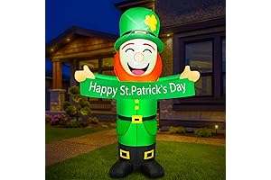 6FT St Patrick's Day Inflatable Leprechaun with LED Lights