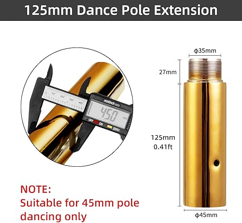 Vista 32 de PRIOR FITNESS Extensión de poste para poste de baile de 1.772 in 125/250/19.685 in o 5"/10"/20", accesorios de acero inoxidable para conectar