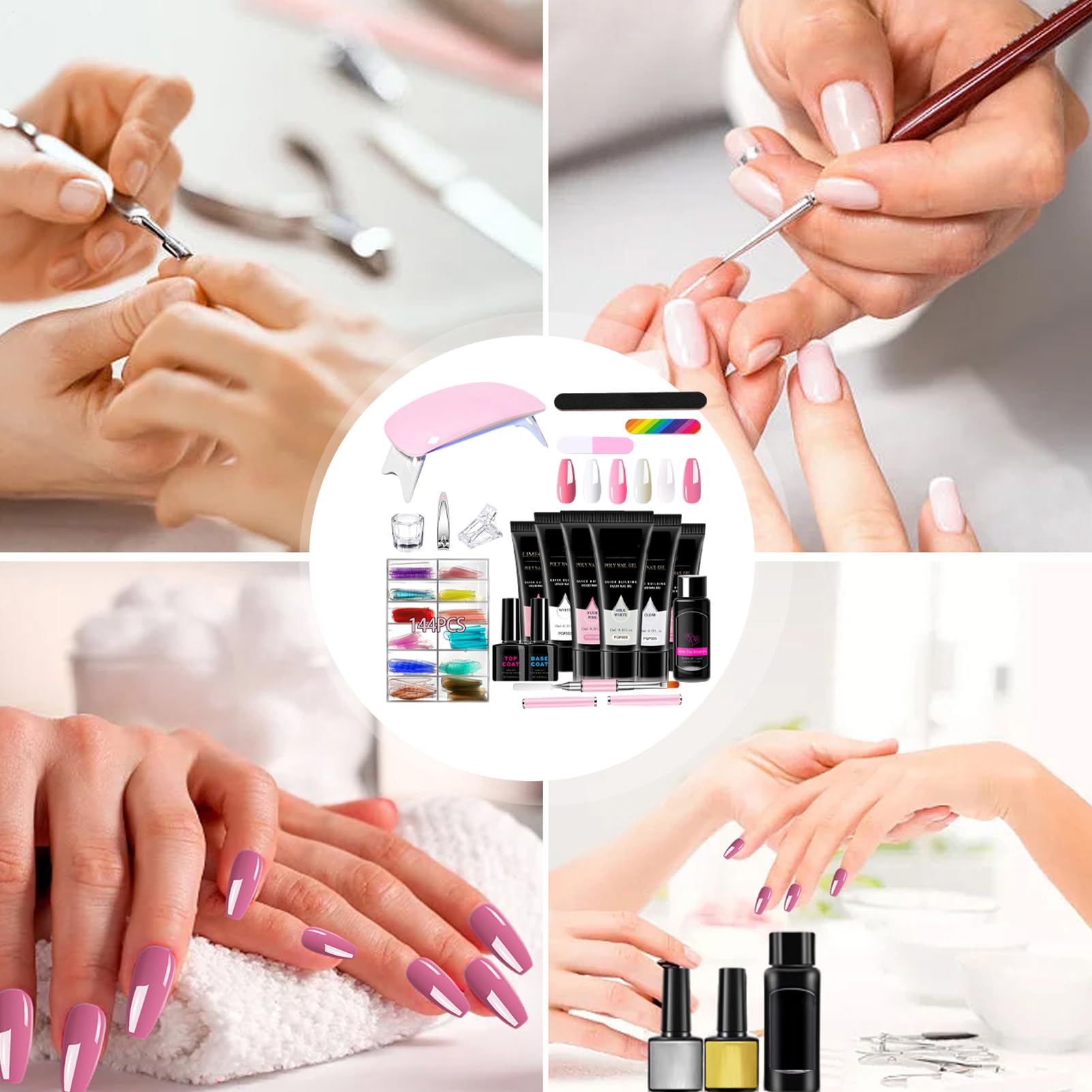Kit Gel per Ricostruzione Unghie Strumento Manicure Leggero e Portatile | Gel di Finitura Professionale per Unghie Ideale per Viaggi, Casa, Ufficio, Scuola - Regalo per Fidanzata, Moglie, , Sorell