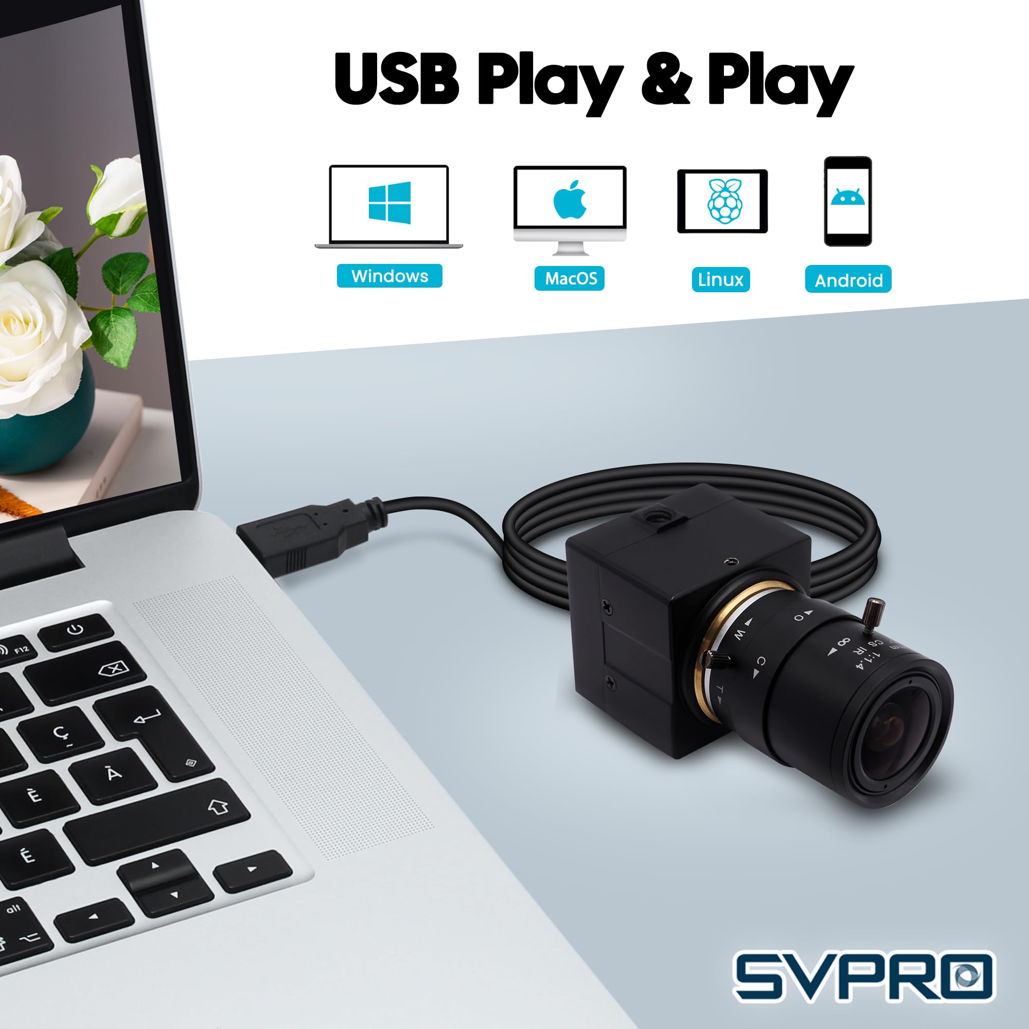 【2個】Solid camera Viewla IPC-05pro Amazon.com: SVPRO 5MP 30fps USB Camera with 2.8-12mm Zoom Lens