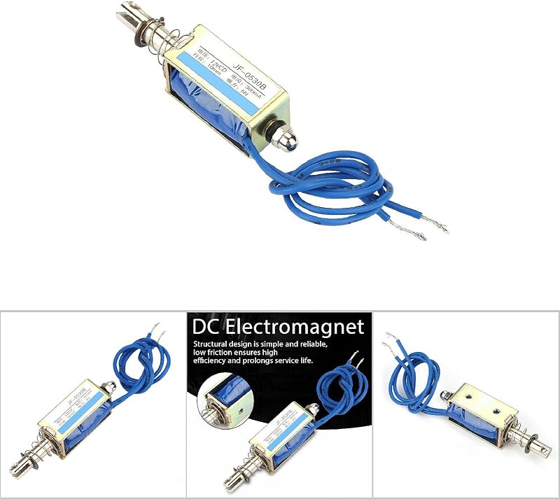 Hapivida JF-0530B Elektromágneses Szolenoid 12V 300mA 5N Húzó-Toló Típusú Lineáris Mágnes Ipari Automatizáláshoz - Kék