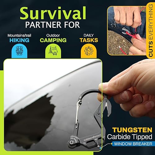 Miniatura 6 de Escape de incendios, herramienta de escape de emergencia, cortador de cinturón de seguridad, rompe ventanas, multiherramienta, arrancador de