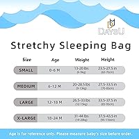 Vista 6 de DaysU - Saco de Dormir para Bebé de 0 a 6 Meses, Elástico, Unisex, Manta Usable con Cierre de 2 Vías, TOG 0.5, Saco de Dormir para Bebé Transpirable
