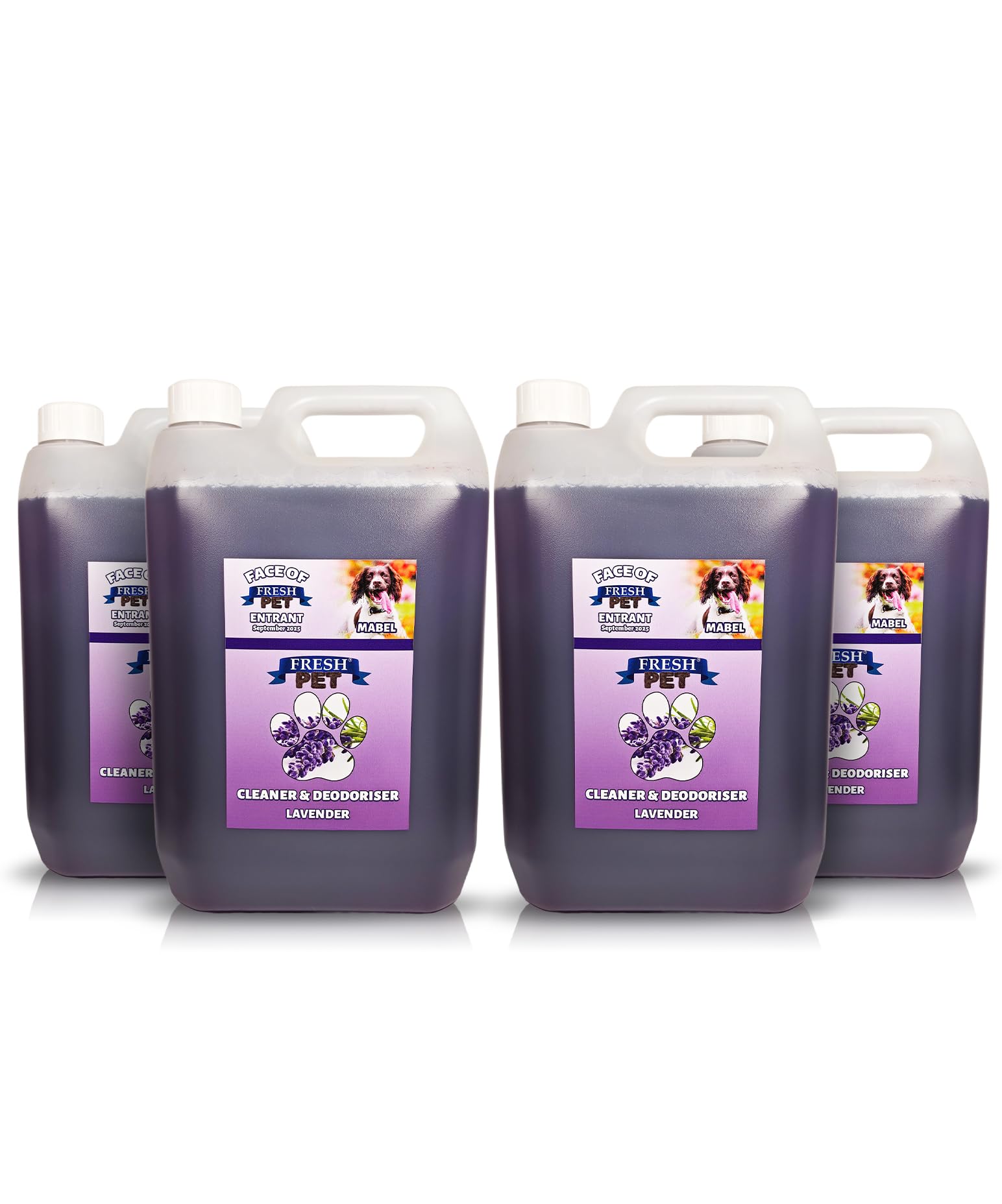 FRESH PET CLEANER DISINFECTANT KENNEL/CATTERY PRE FILLED 5L x 4 (Lavender)