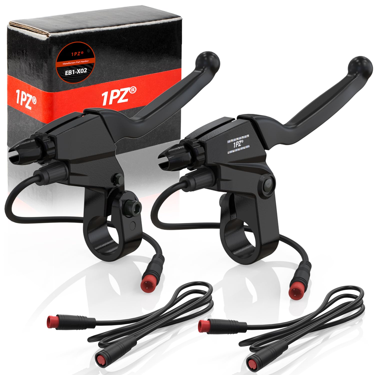 1PZ EB1-X02 Durable Waterproof 2 pin Connector 2 Wires Left & Right Electronic Brake Lever Accessories for Electric Bicycle E-Bike Scooter (1 Pair)