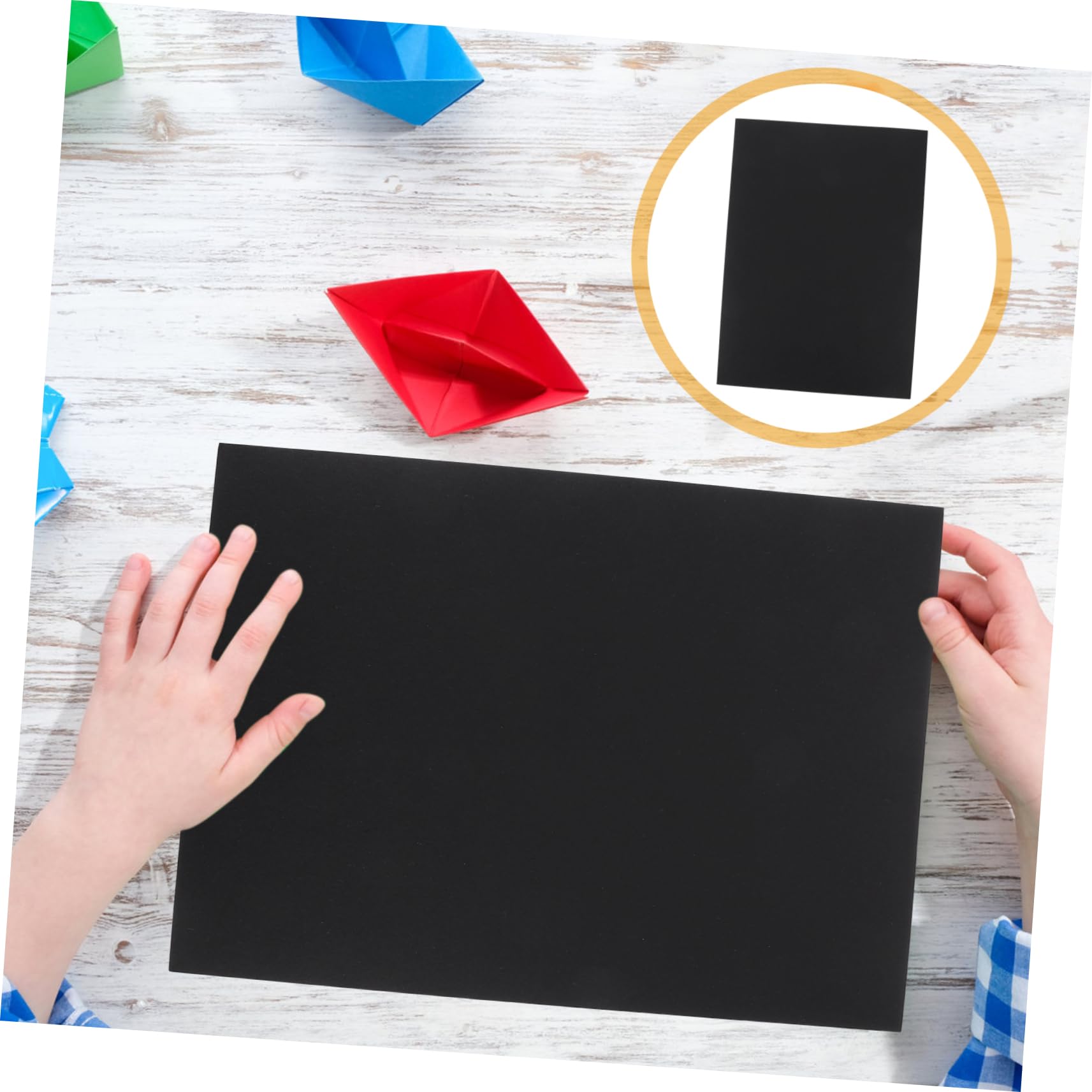 Papier Cartonné D'art Noir 100 Pièces A4 pour Loisirs Créatifs