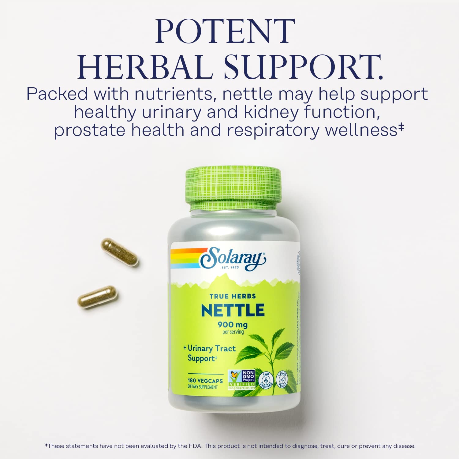 SOLARAY Nettle Leaf 450 mg, 180 VegCaps — Amazon image 3