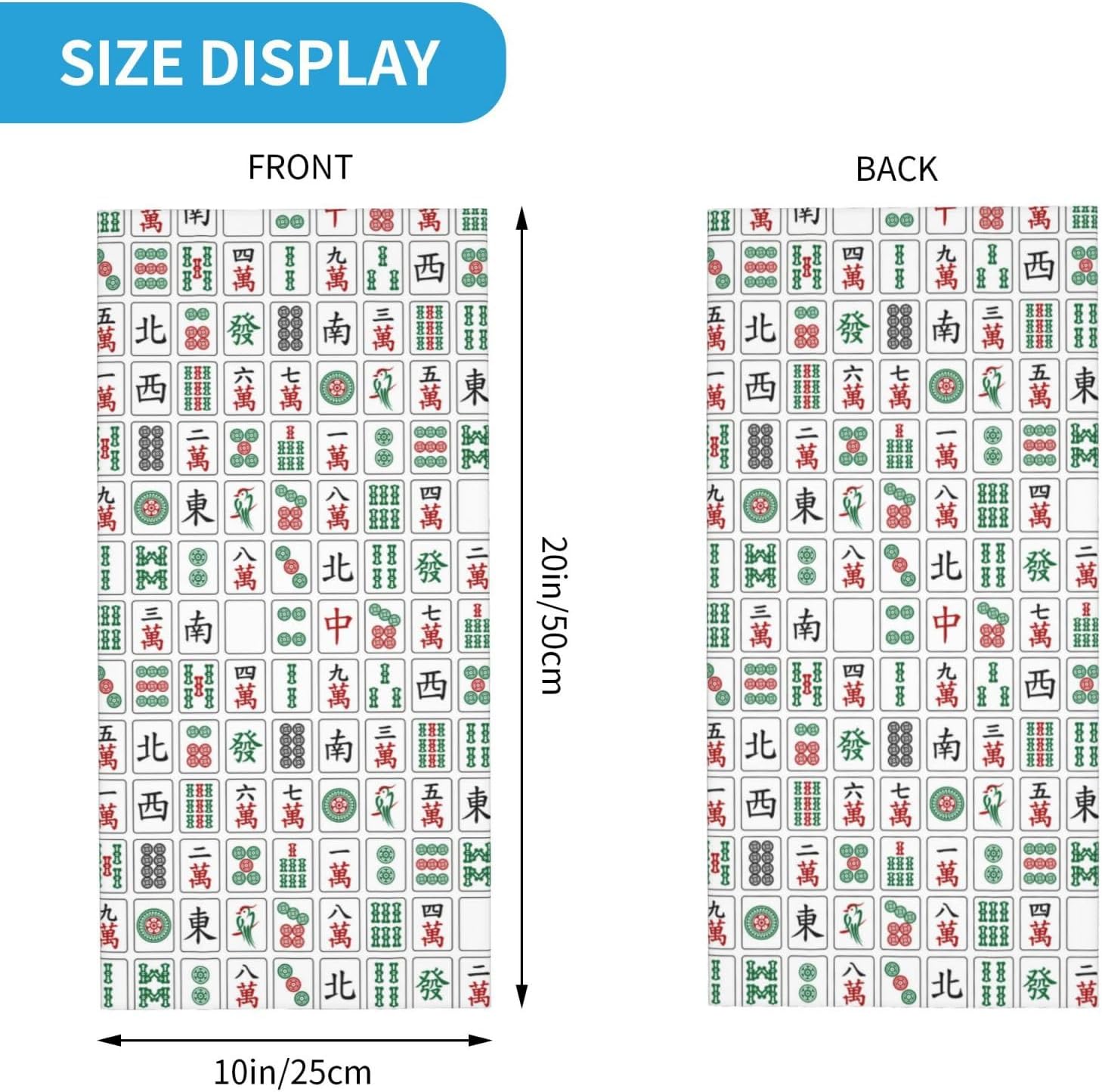 Mahjong Neck Gaiter for Men Women, Game Balaclava Headwear