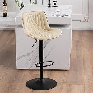 YOUTASTE Single Modern Bar Stool with Back Ad...,
