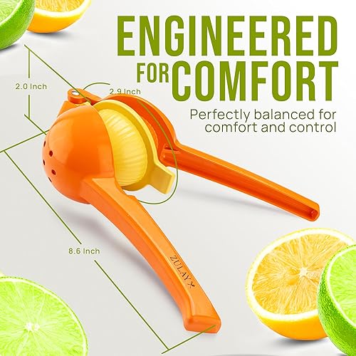 Miniatura 107 de Exprimidor de limón de alta calidad Zulay de metal de alta calidad – Exprimidor manual de prensa de cítricos amarillo & verde