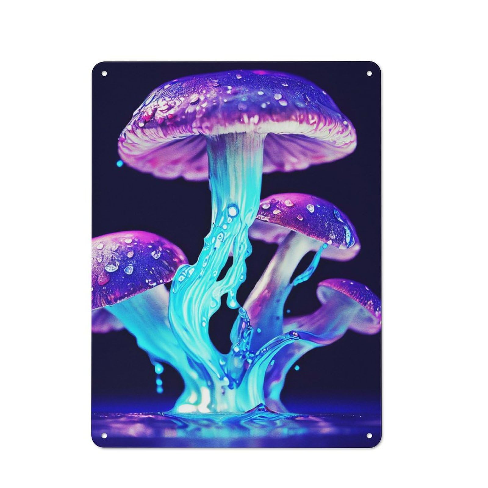 Junmoney Style-19 Lamp Mushroom Tin Wall Sign, Bright Printed Design, For Man Cave, Tool Wall Or Office Corner, 40X30cm