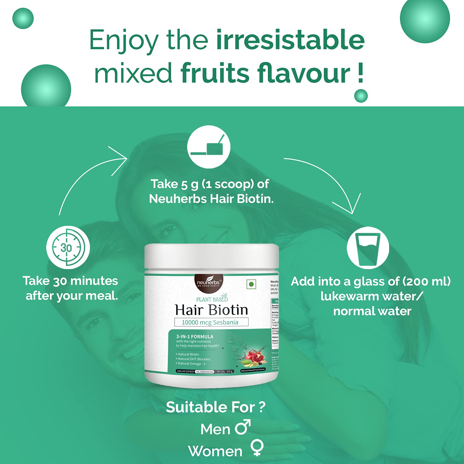 Buy Neuherbs PlantBased Hair Biotin (10000 mcg) Sesbania, 31 formula