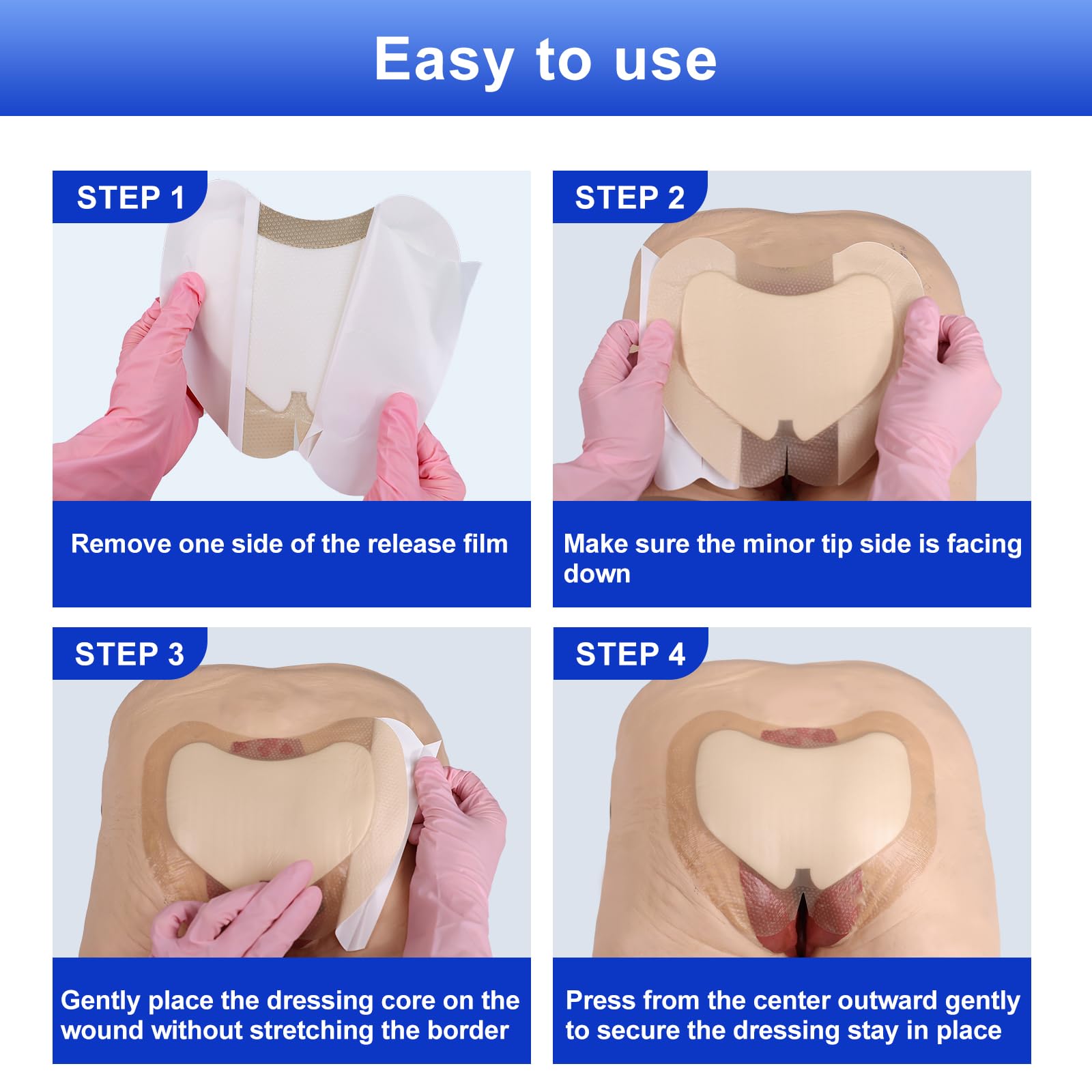 Niceful Sacral Silicone Dressings - Bed Sore Protection -8