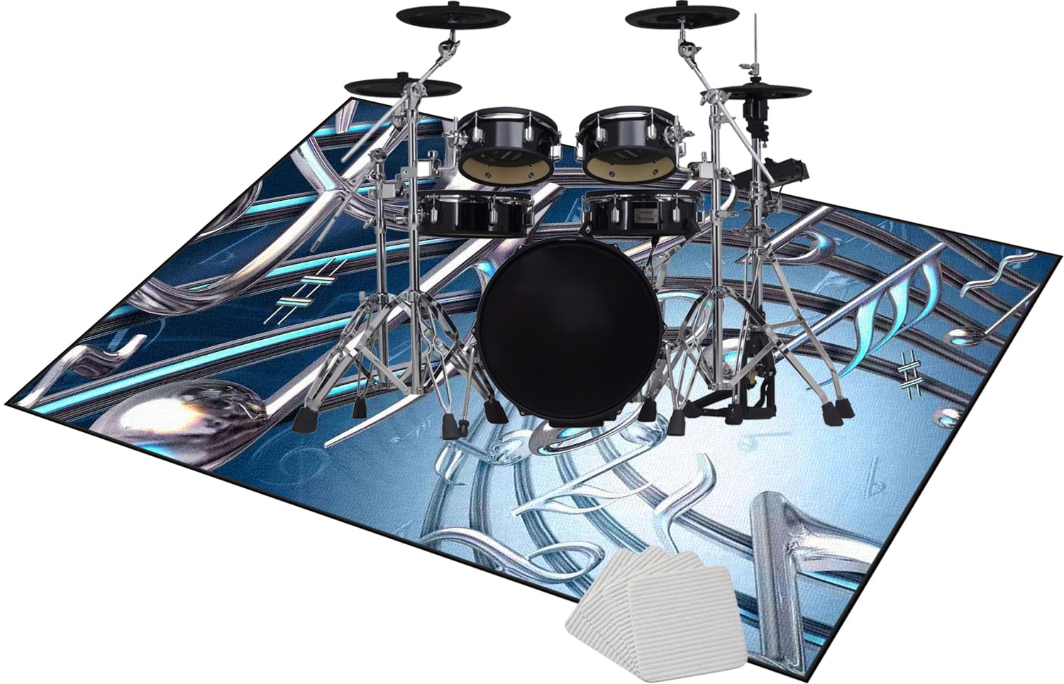 Elektroniczna mata perkusyjna, maty perkusyjne, mata akustyczna, dźwiękoszczelna mata do instrumentów muzycznych, antypoślizgowa mata na baterie 140 x 100 cm