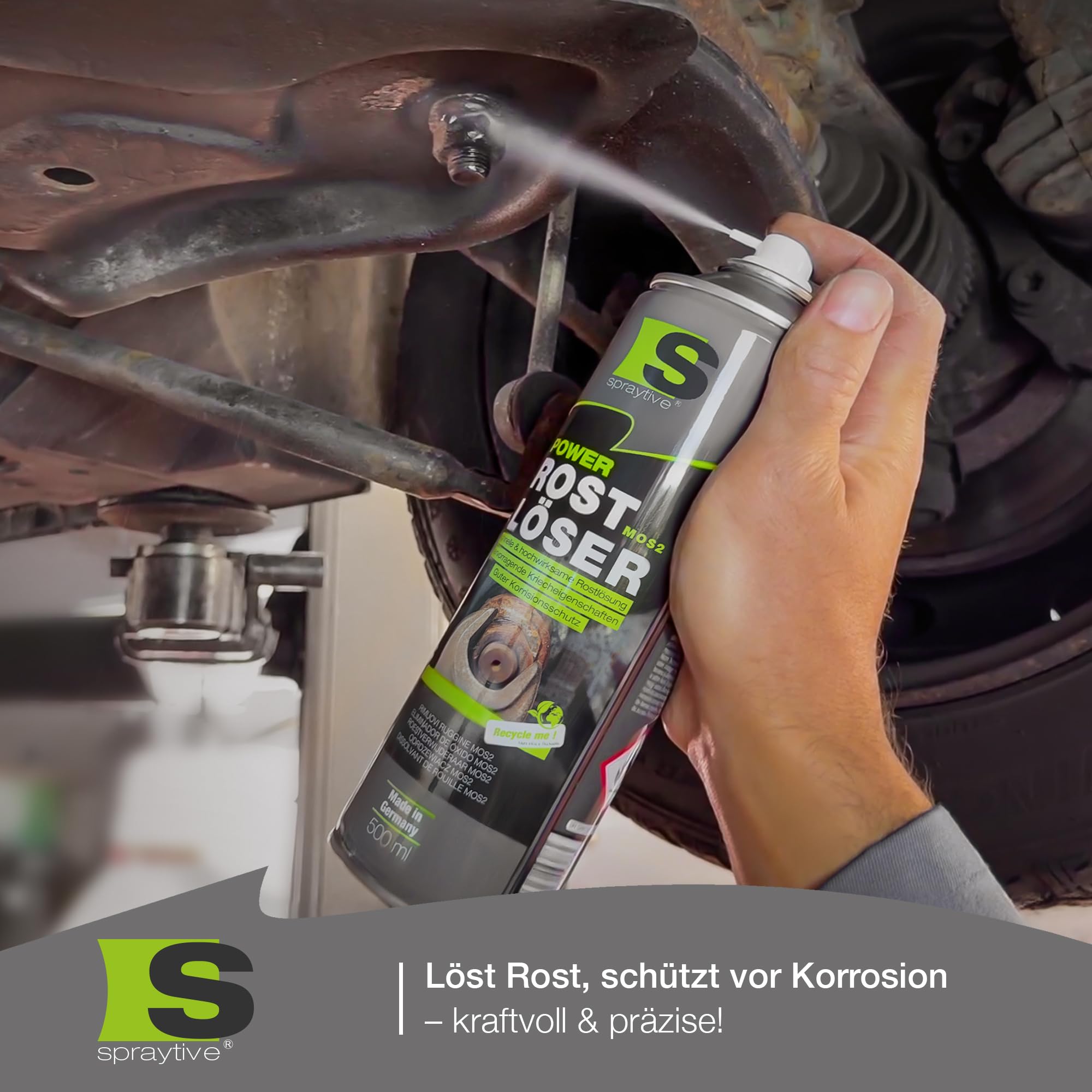 30 x 500 ml Power Rostlösmittel MoS₂ Spray – Limpiador de óxido altamente eficaz con lubricante sólido – Se arrastra, baja fricción y anticorrosión – Para coches, talleres e industrias