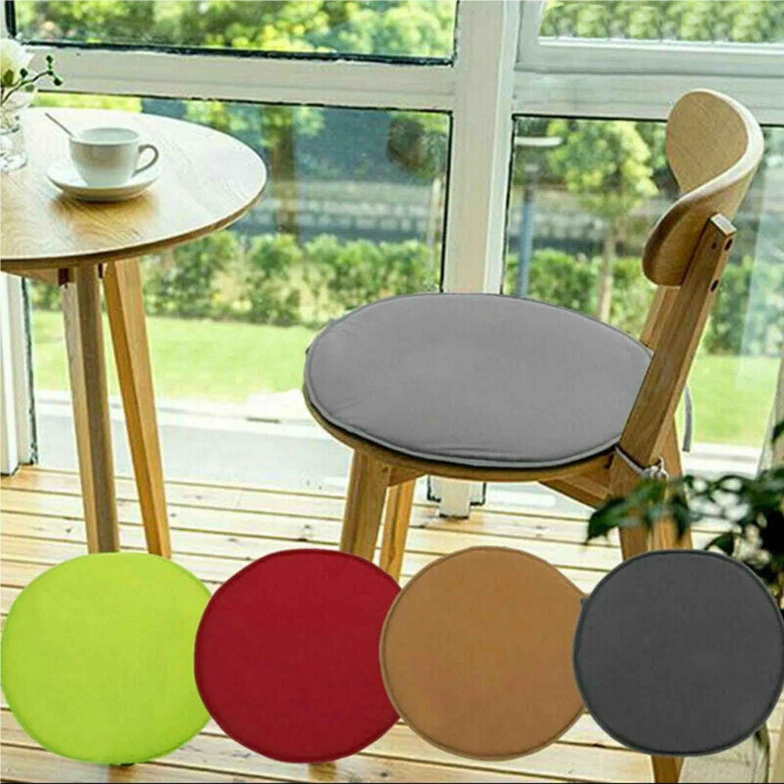 Cuscino for sedile rotondo for pavimento da meditazione, 2 pezzi, solido e sottile, for yoga, balcone, sedia, cuscini di seduta for per Meditazione(Brown)