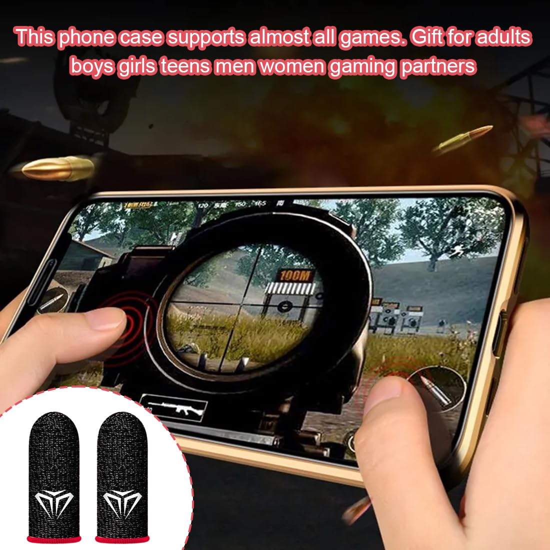 4 PCS Pack Mobile Game Finger Sleeve Traspirante con Traspirante CopriditoTouch Screen Thumb Sleeve da Gioco Professionale con Antiscivolo e Resistente al Sudore Alta Sensibilità per Giochi
