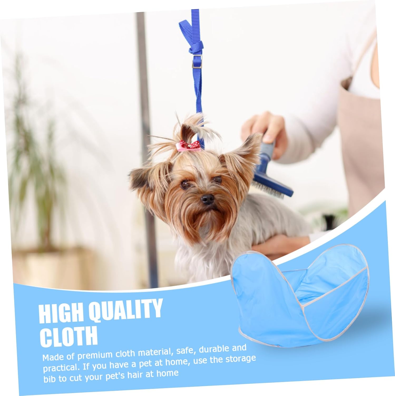 Dog Grooming Bib Hair Catcher Apron for Home Use, Waterproof Cloth image 4