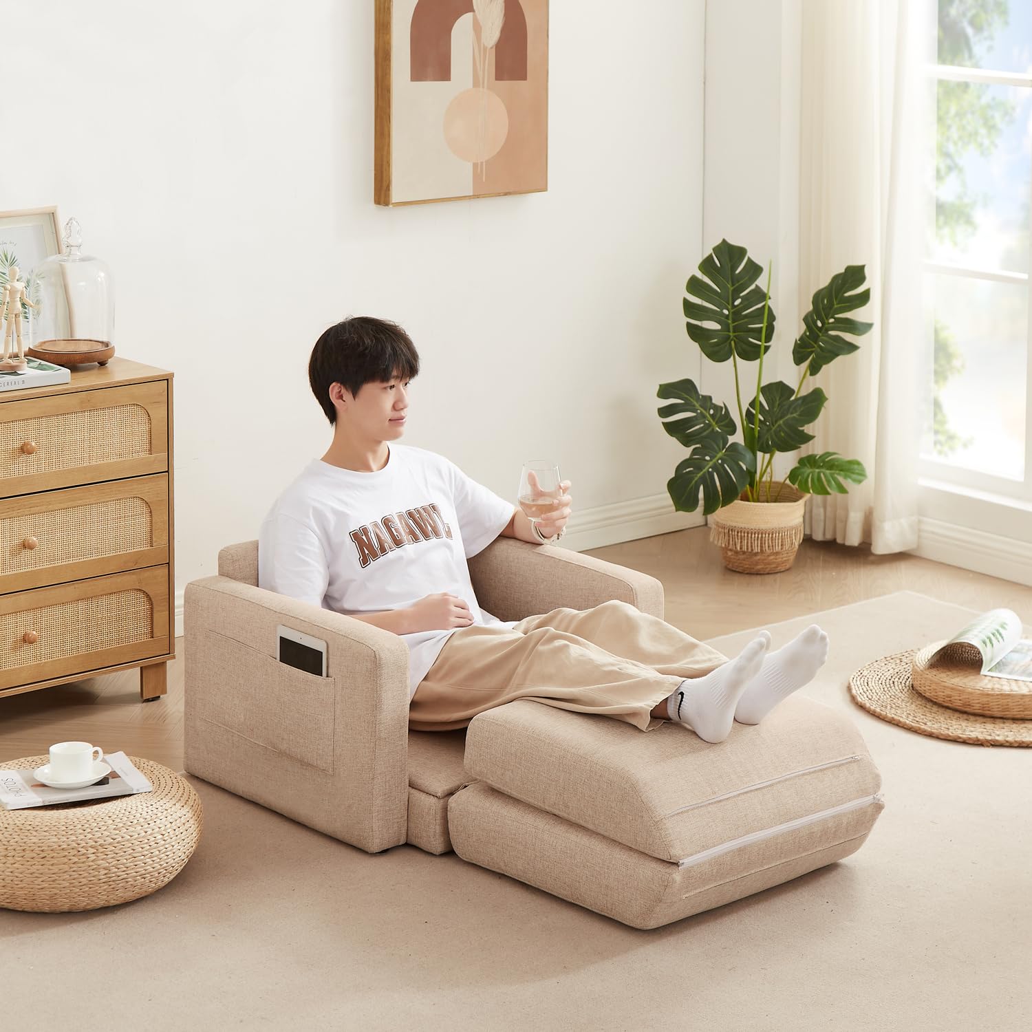 Amazon.co.jp: ローソファー シングルコンパクトソファーベッド 