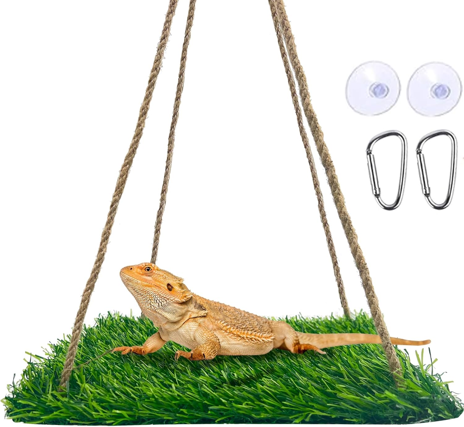 FlidRunest Large Green Reptile Hammock, Soft Bearded