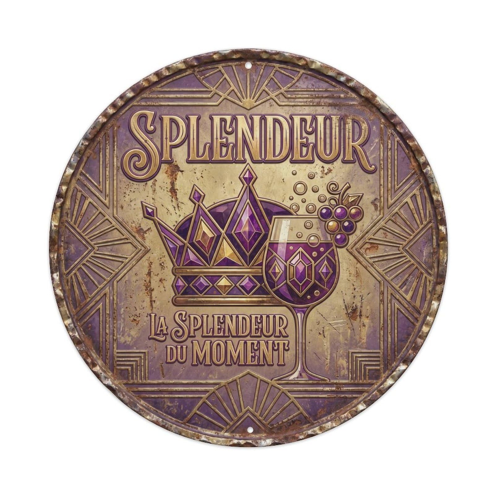 Splendor Humorous Tavern Splendor Metal Tin Sign Plaque Wall Decor for Cafe, Club Bar, Office, Home Garden Round Metal Poster 8x8Inch