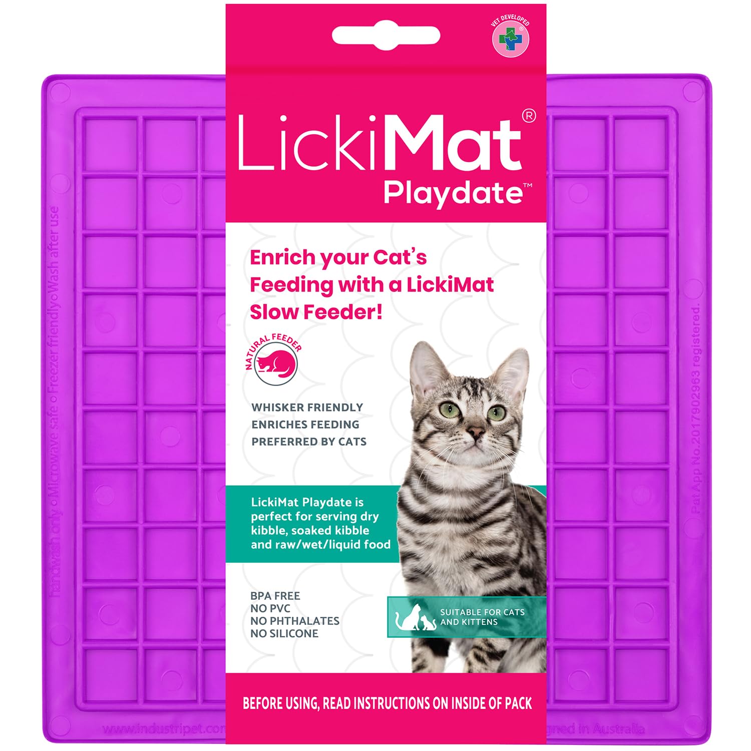 Tapis à lécher pour chat contre le vomissement et l'ennui des félins