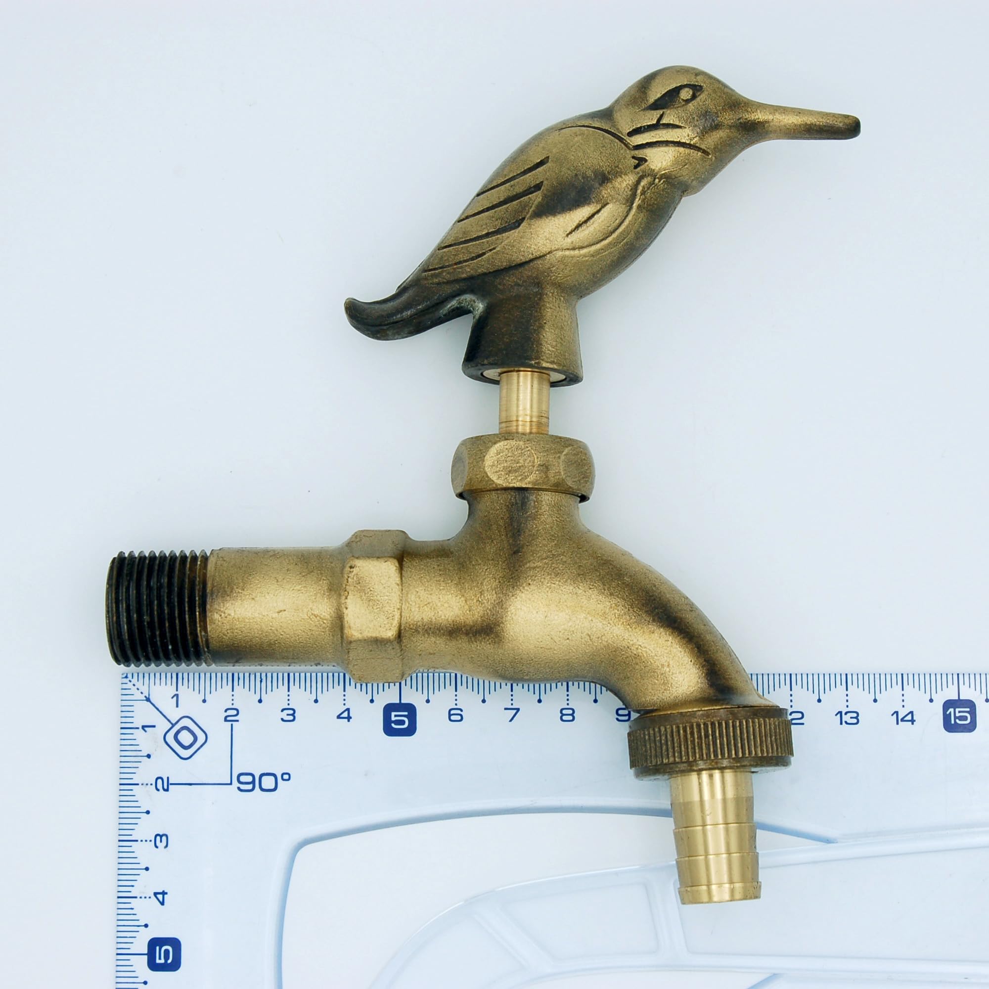 Rubinetto giardino 1/2" decorativo uccello con raccordo tubo