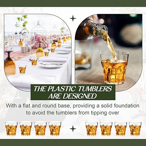 Vista 23 de Tioncy 50 vasos acrílicos de 4.5 onzas, vasos pequeños de whisky, vasos transparentes a granel, irrompibles, apilables, mezclados, mini tazas