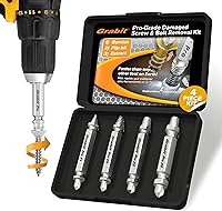 Alden 8440P Pro Grabit 4-Piece Broken Bolt & Stripped Screw Extractor Kit - USA Made, Self-Centering Precision