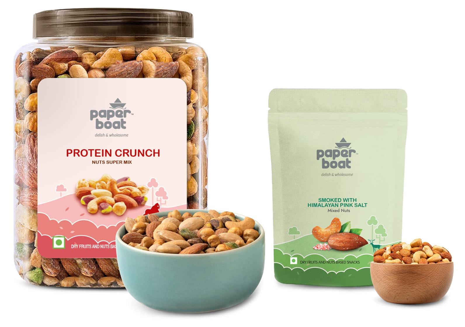 Paper Boat Protein Crunch, Premium Dry Fruit Mix, Healthy Trail Mix with Dry Fruits (1Kg) & Paper Boat Smoked and Roasted Mixed Nuts with Himalayan Pink Salt, Pouch (200g)-image-33
