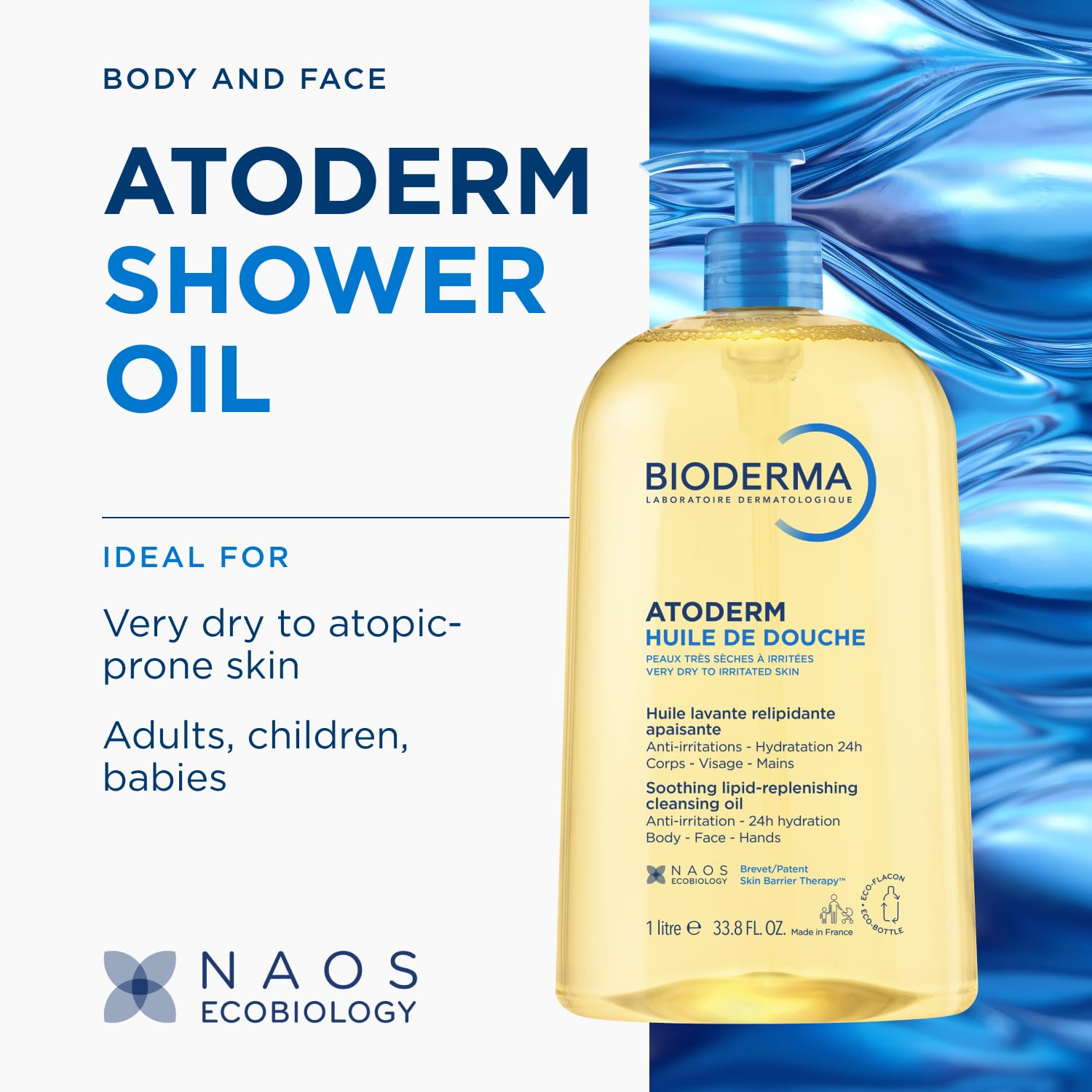 BIODERMA Atoderm Duschöl - beruhigende und reizlindernde Reinigung - sofortiges Wohlbefinden und 24 Stunden Feuchtigkeitsversorgung… – Ansicht 2