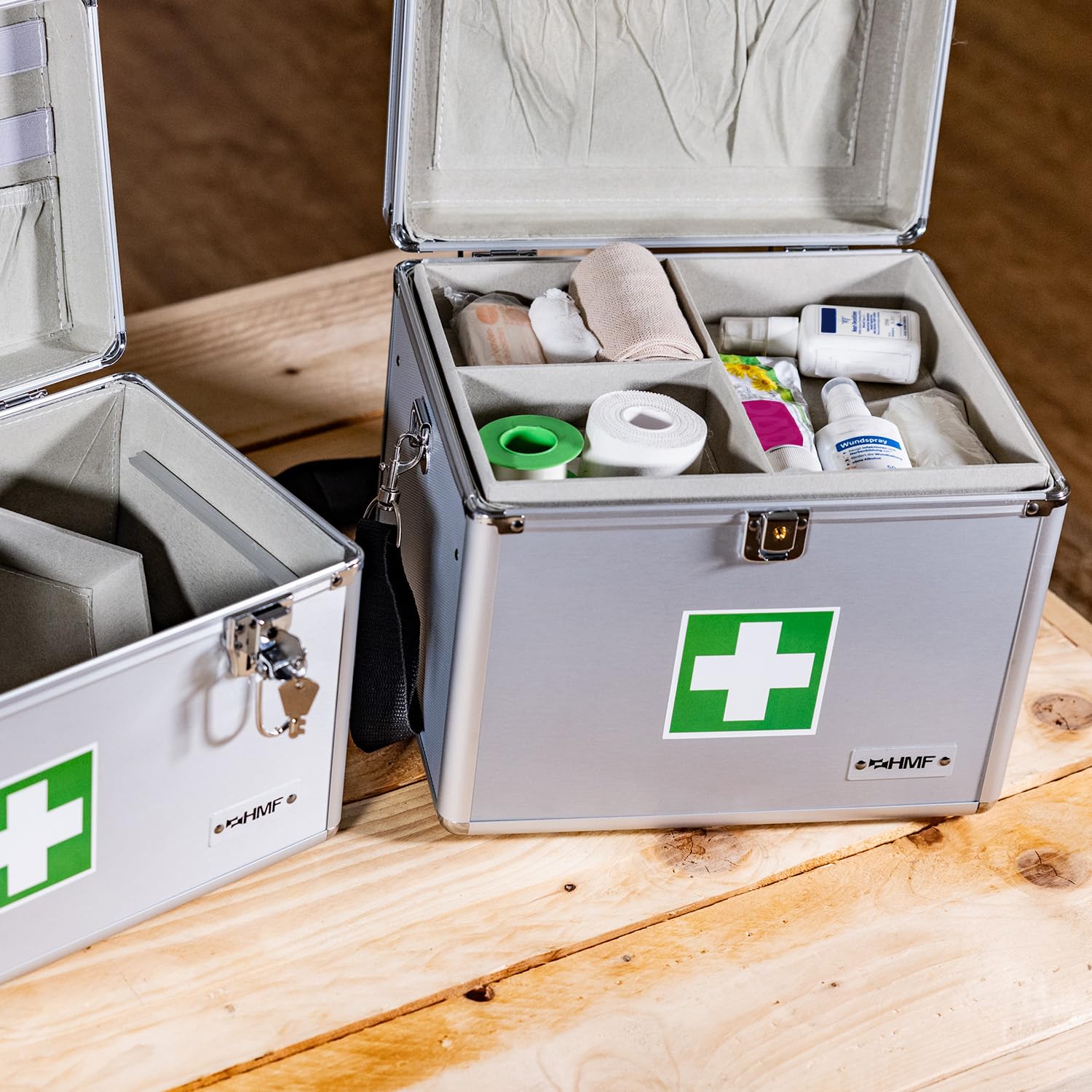 HMF 14701-09 Medicina Box, Valigia Medica, Valigia Universale, Alluminio, 40 x 22,5 x 20,5 cm