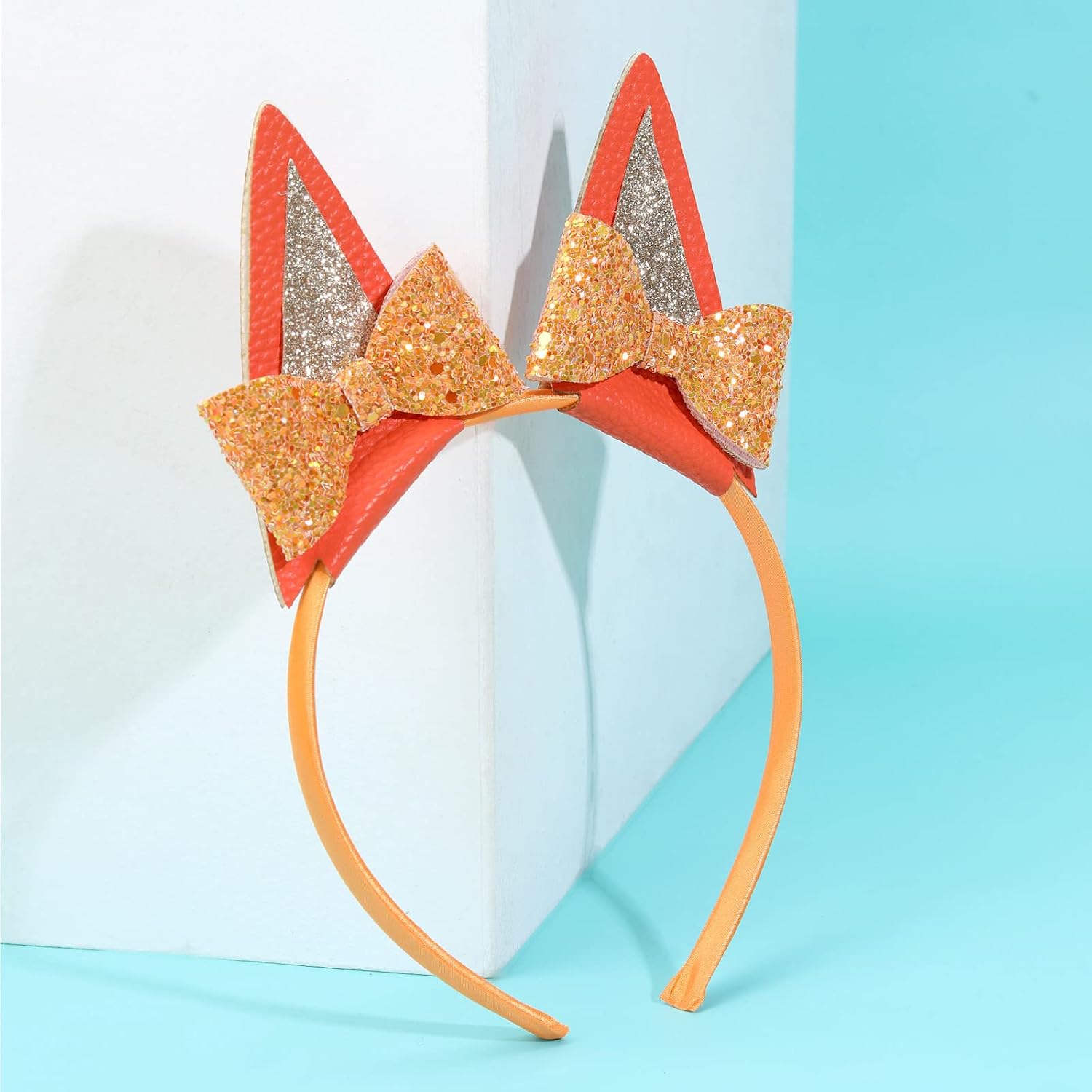 Blue Dog Ears Headbands For Girls, 1Pcs Cat Ear Headband Halloween Birthday Party Supplies Hair Accessories (Blue)