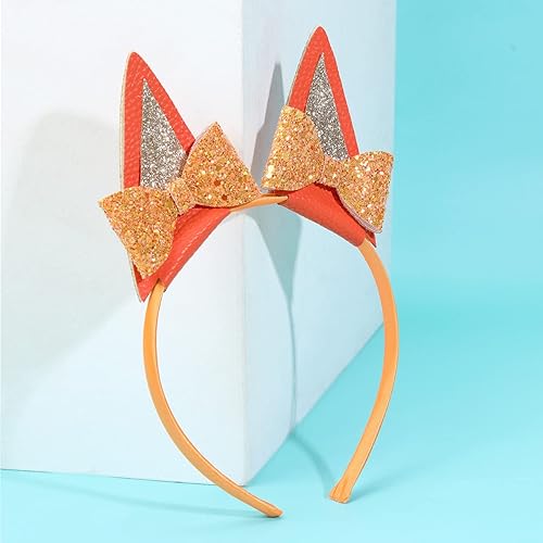 Miniatura 6 de Diademas azules con orejas de perro para niñas, 1 diadema de orejas de gato, suministros para fiesta de cumpleaños de Halloween, accesorios para el