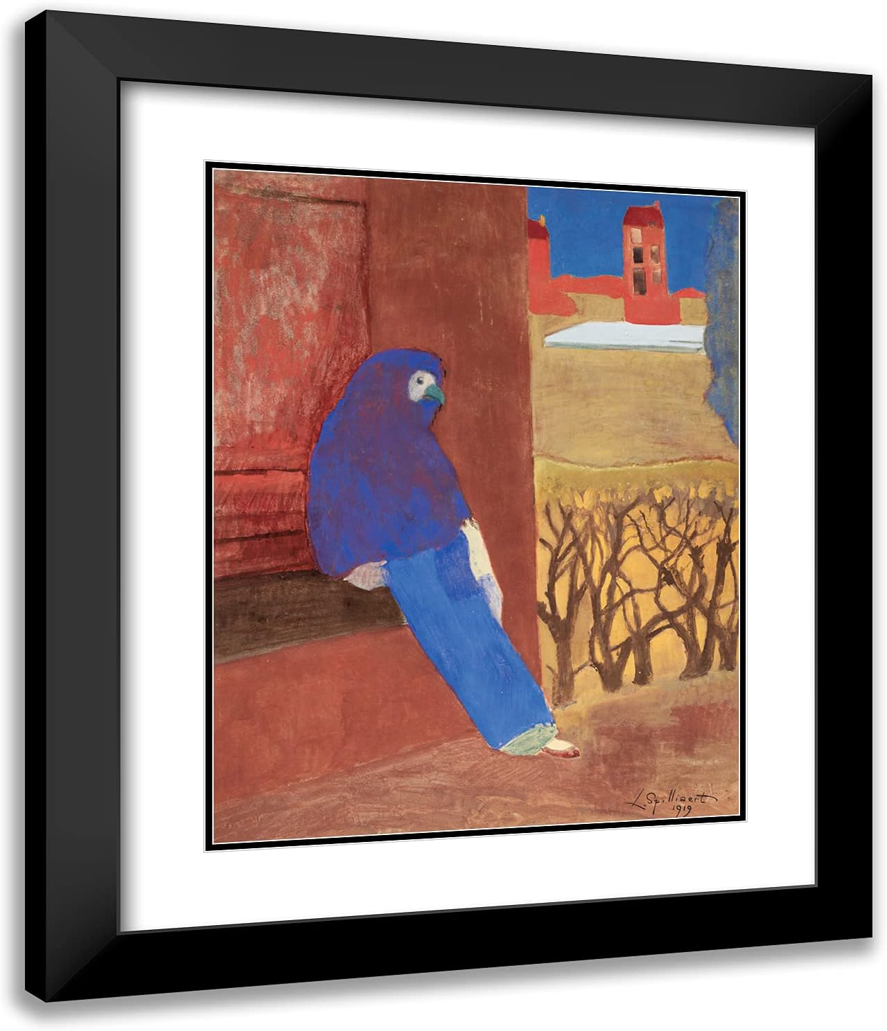 ArtDirect Spilliaert, Leon 20x24 Gold Ornate Framed Art Print with Double Matting Titled: The Tired Mask