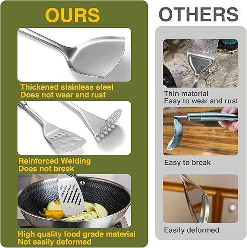 Miniatura 4 de Stainless Steel Kitchen Utensil Set- Fungun 28 Pcs Cooking Nonstick Cookware Set with Spatula - Best Gadgets Tools Kitchen Accessories