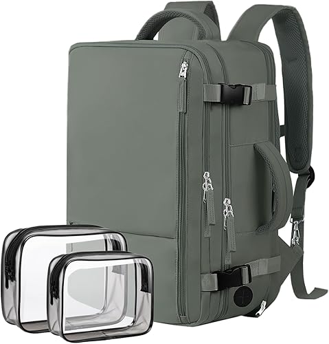 Miniatura 91 de Hanples Mochila de viaje, mochila para laptop, mochila de mano para escuela y senderismo, Negro -, Mochilas de viaje Negro -,Beige,Gris,gris