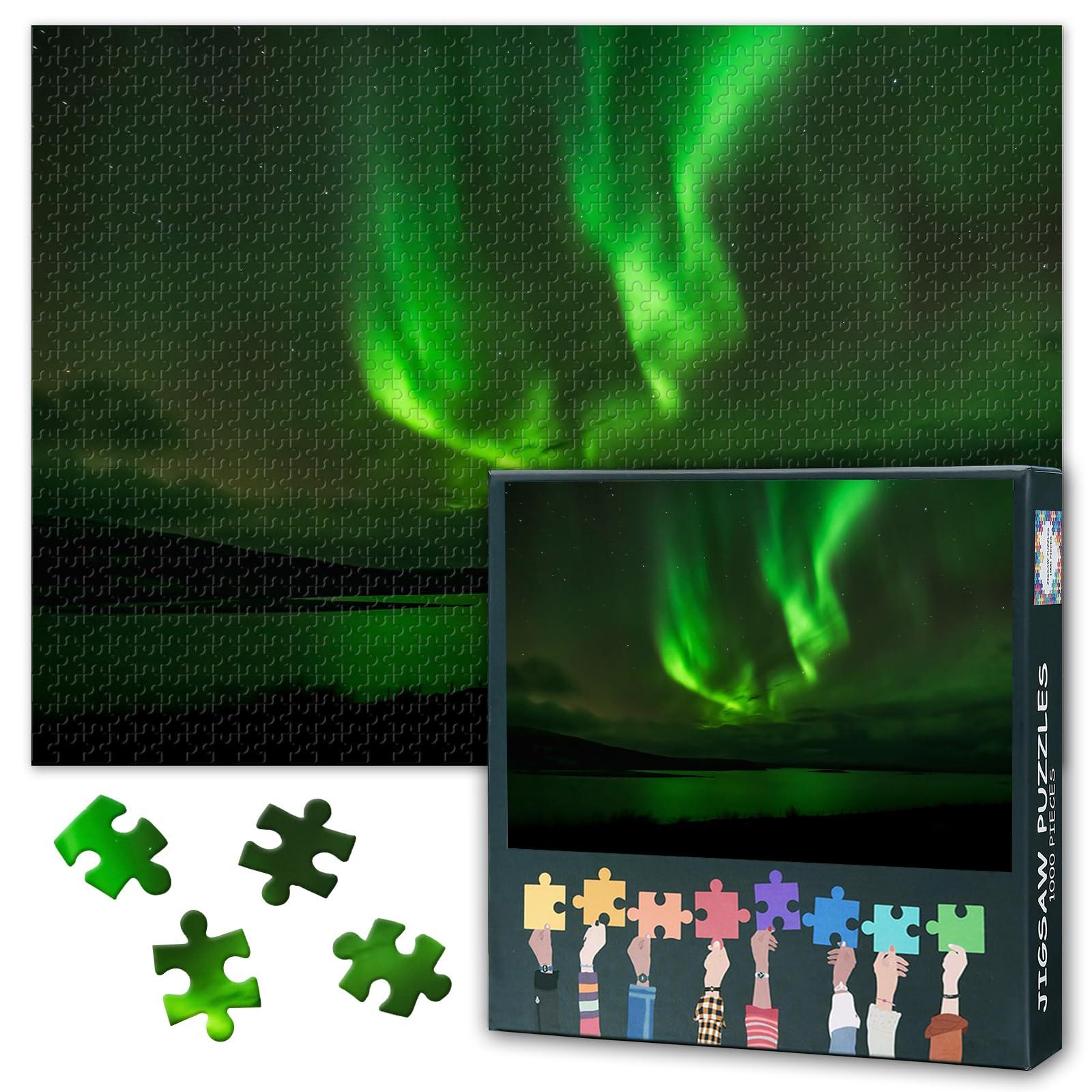 Aurora Puzzles for Adults 1000 Pieces, Aurora Borealis Jigsaw Puzzles, Adult Puzzle for Adults, Educational Fun Games or Toys for Elders Friends 20X27 INCH โ image 1